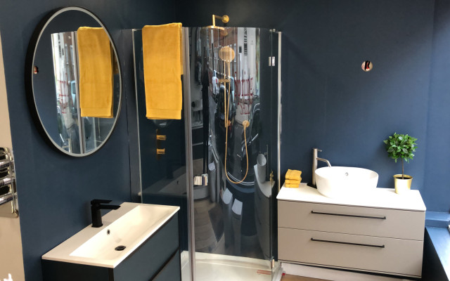 Plumbing at Source Showroom Interior Featuring a Quadrant Shower Enclosure