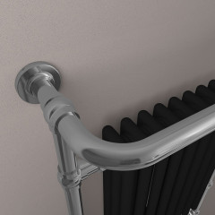 Isbourne Traditional Radiator 940 x 600mm - Chrome/Matt Black