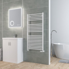 Velor 1200 x 600mm Towel Aluminium Rail - Matt White