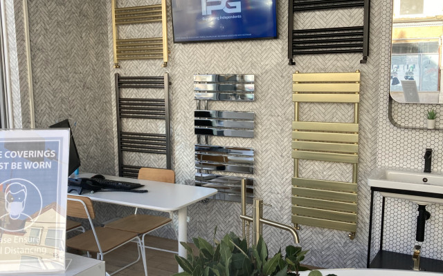 Stylish Showroom Display of Heated Towel Rails