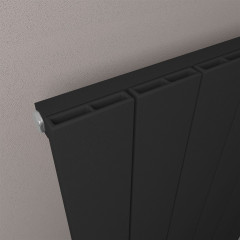 Charlton 1800 x 470mm Aluminium Radiator - Matt Black