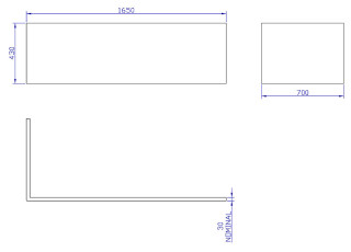 LShape Panel 1650x700x430Tech