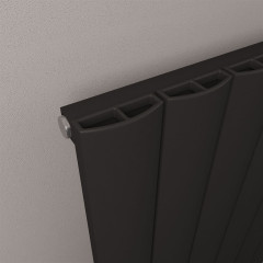 Tordino 1800 x 565mm Aluminium Radiator - Matt Black