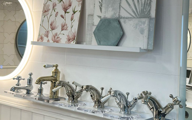 Stylish Taps Displayed with Elegant Decor