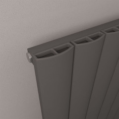 Tordino 1800 x 470mm Aluminium Radiator - Matt Anthracite