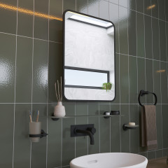 WC972021 Framed Mirror Cabinet Black