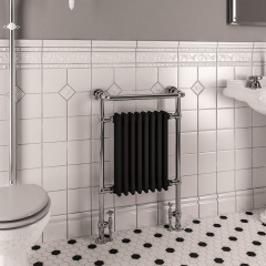 Isbourne Traditional Radiator 940 x 600mm - Chrome/Matt Black