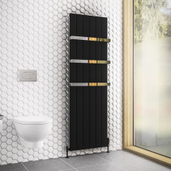 Rosano 1800 x 565mm Aluminium Radiator - Matt Black