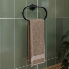 QM541521 Metra Towel Ring Black