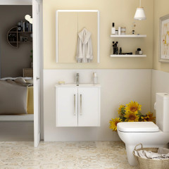 Suburb 600 Double Door Wall Hung Cabinet In White